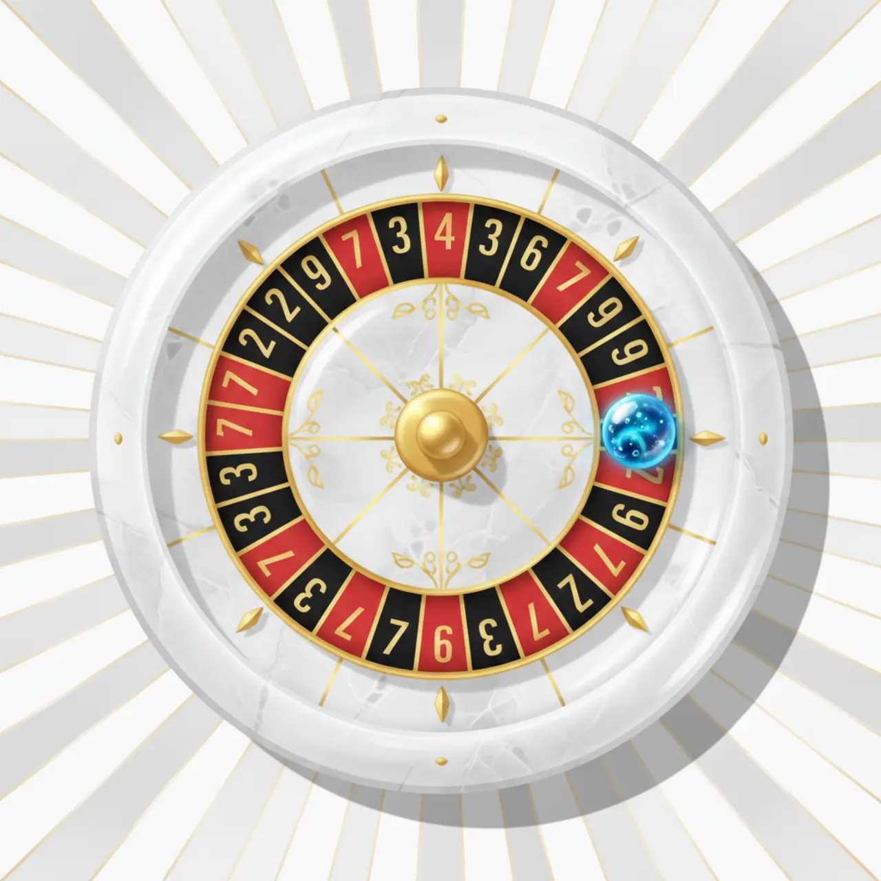 Quartz carved roulette wheel